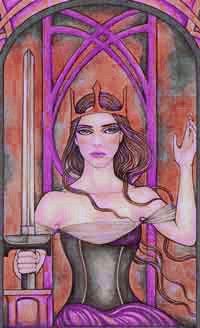 Meaning of Card the Queen of Swords on Tarot